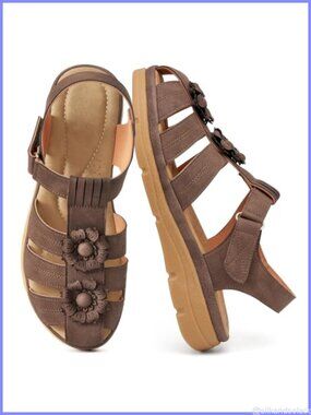 Women's Fisherman Sandals Closed Toe Faux Leather Adjustable Strap Flats